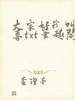 大家好我叫林小喜txt笔趣阁封面