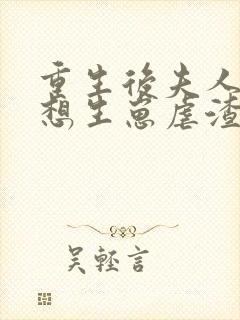 重生后夫人她只想生崽虐渣封面