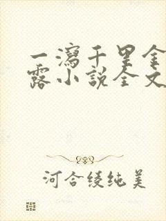 一泻千里金银花露小说全文免费阅读