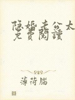 隐婚老公太神秘免费阅读