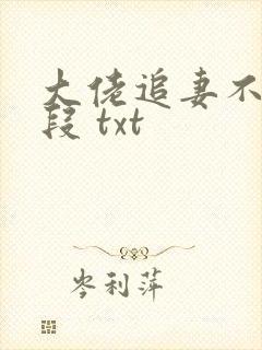 大佬追妻不择手段 txt