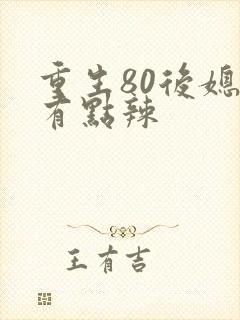 重生80后媳妇有点辣