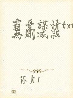 霸爱谋情txt无删减版