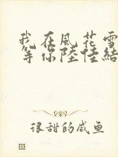 我在风花雪月里等你陆佳结局