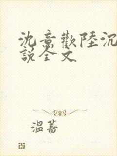沈意欢陆沉舟小说全文