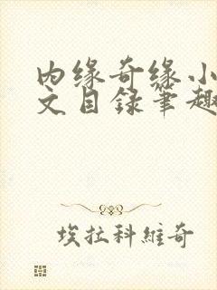 内缘奇缘小说全文目录笔趣阁