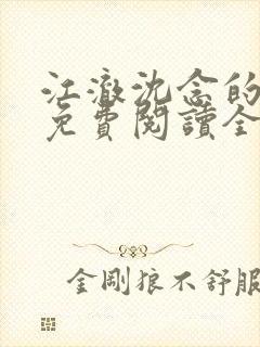 江澈沈念的小说免费阅读全文最新章
