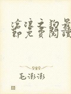 沧浪之狗最新章节免费阅读封面