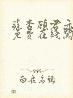 苏杳顾君亦小说免费在线阅读封面