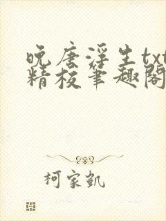 晚唐浮生txt精校笔趣阁