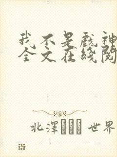 我不是戏神小说全文在线阅读封面