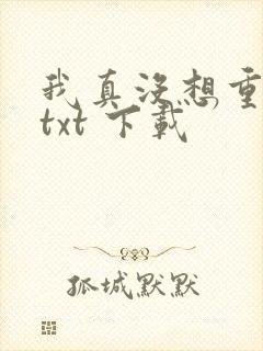 我真没想重生啊txt 下载