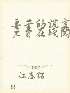 妻子的谎言小说免费在线阅读