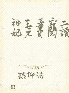神王毒宠二嫁王妃免费阅读全文