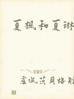 夏枫和夏琳封面