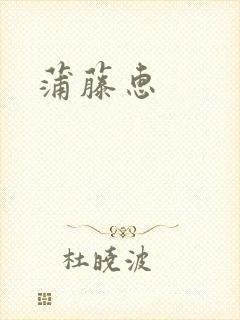 蒲藤惠封面