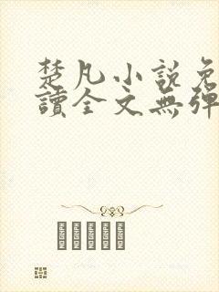 楚凡小说免费阅读全文无弹窗