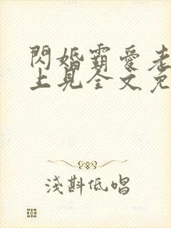闪婚霸爱老婆晚上见全文免费阅读