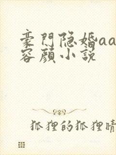 豪门隐婚aa制容颜小说