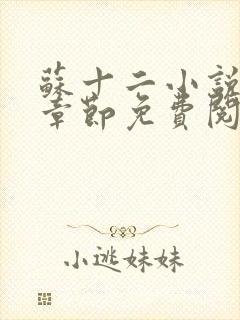 苏十二小说最新章节免费阅读全文