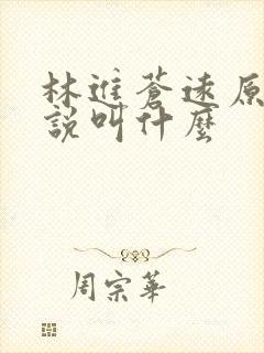 林进苍远原著小说叫什么
