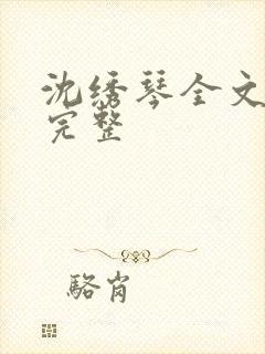 沈绣琴全文阅读完整