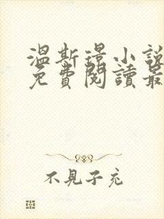 温斯璟小说全文免费阅读最新章节