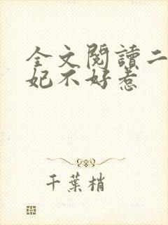 全文阅读二嫁王妃不好惹