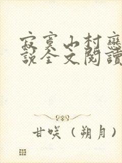 寂寞山村恋上小说全文阅读封面