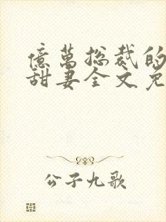 亿万总裁的契约甜妻全文免费阅读