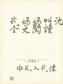 我妈妈叫沈绣琴全文阅读封面