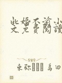 此婚不渝小说全文免费阅读