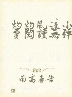 灼灼风流小说免费阅读无弹窗全文封面