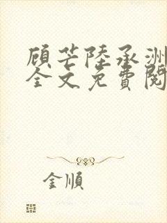 顾芒陆承洲小说全文免费阅读无弹窗