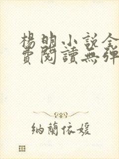 杨明小说全文免费阅读无弹窗
