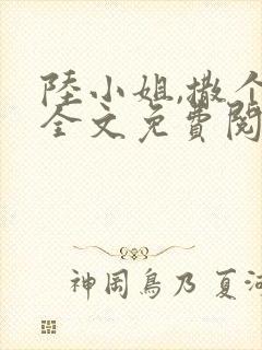 陆小姐,撒个娇全文免费阅读