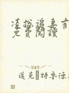 凌总追妻有点甜免费阅读