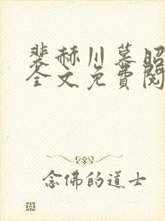 裴赫川慕昭小说全文免费阅读