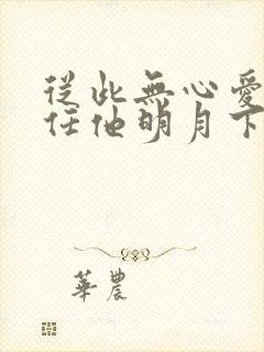 从此无心爱良夜任他明月下啥意思封面