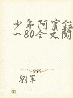 少年阿宾钰慧1～80全文阅读目录封面