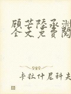 顾芒陆承洲小说全文免费阅读无弹窗