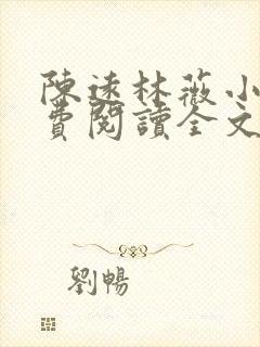 陈远林薇小说免费阅读全文最新章节