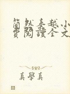 简然秦越小说免费阅读全文封面