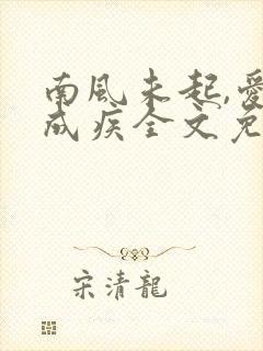 南风未起,爱你成疾全文免费阅读封面