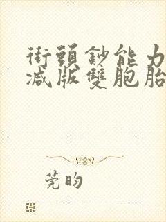 街头钞能力无删减版双胞胎封面