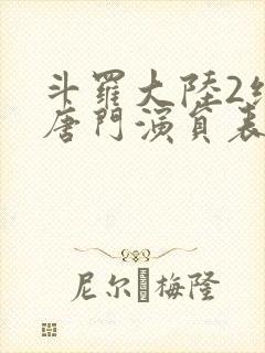 斗罗大陆2绝世唐门演员表封面