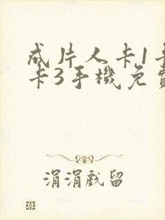 成片人卡1卡2卡3手机免费看封面