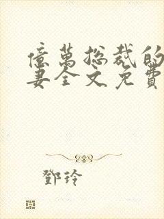 亿万总裁的隐婚妻全文免费阅读