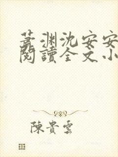 萧渊沈安安免费阅读全文小说封面