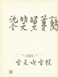 沈明昭萧钰小说全文免费阅读封面